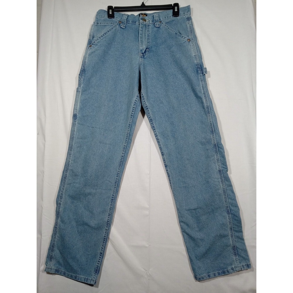 Lee Men's  Light Blue Straight Leg Loose Fit Carpenter ‎ Denim Jeans 2887928...